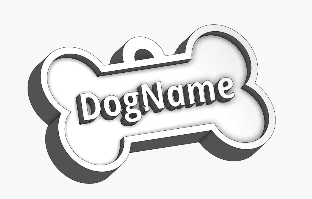 Tag de identificação para cachorro
